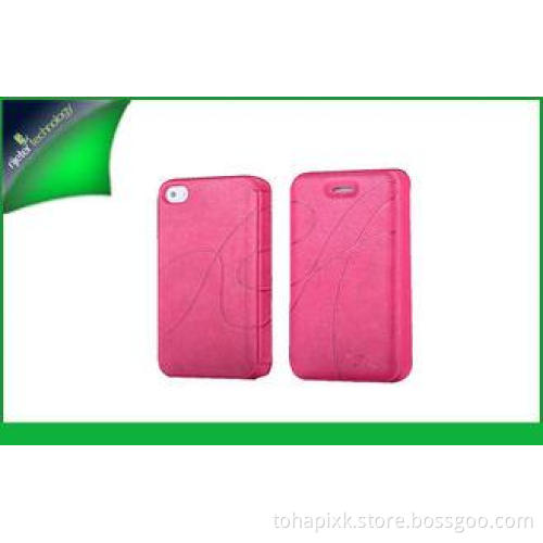 Chic Hot Pink Folio Design Apple Iphone 4s Leather Cases ,